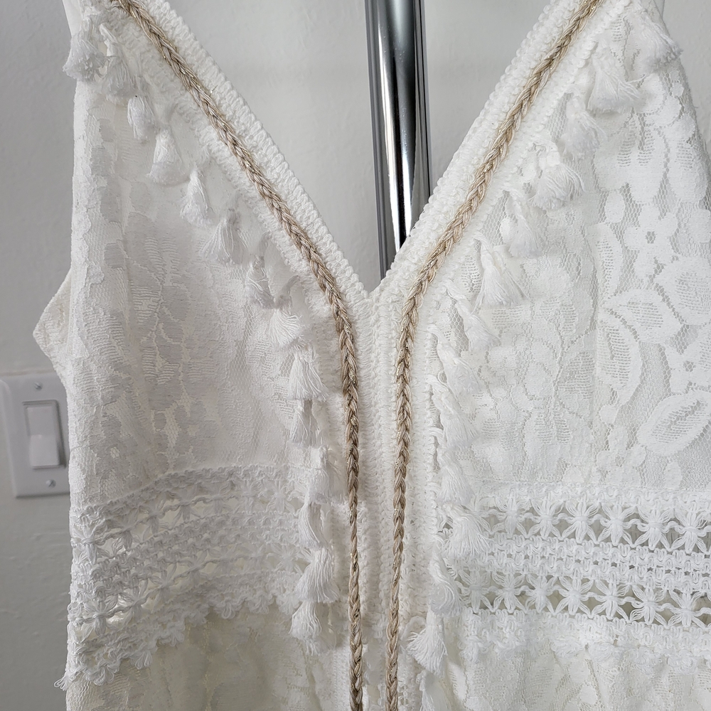 Style & Co. Cream Lace Sleeveless Top